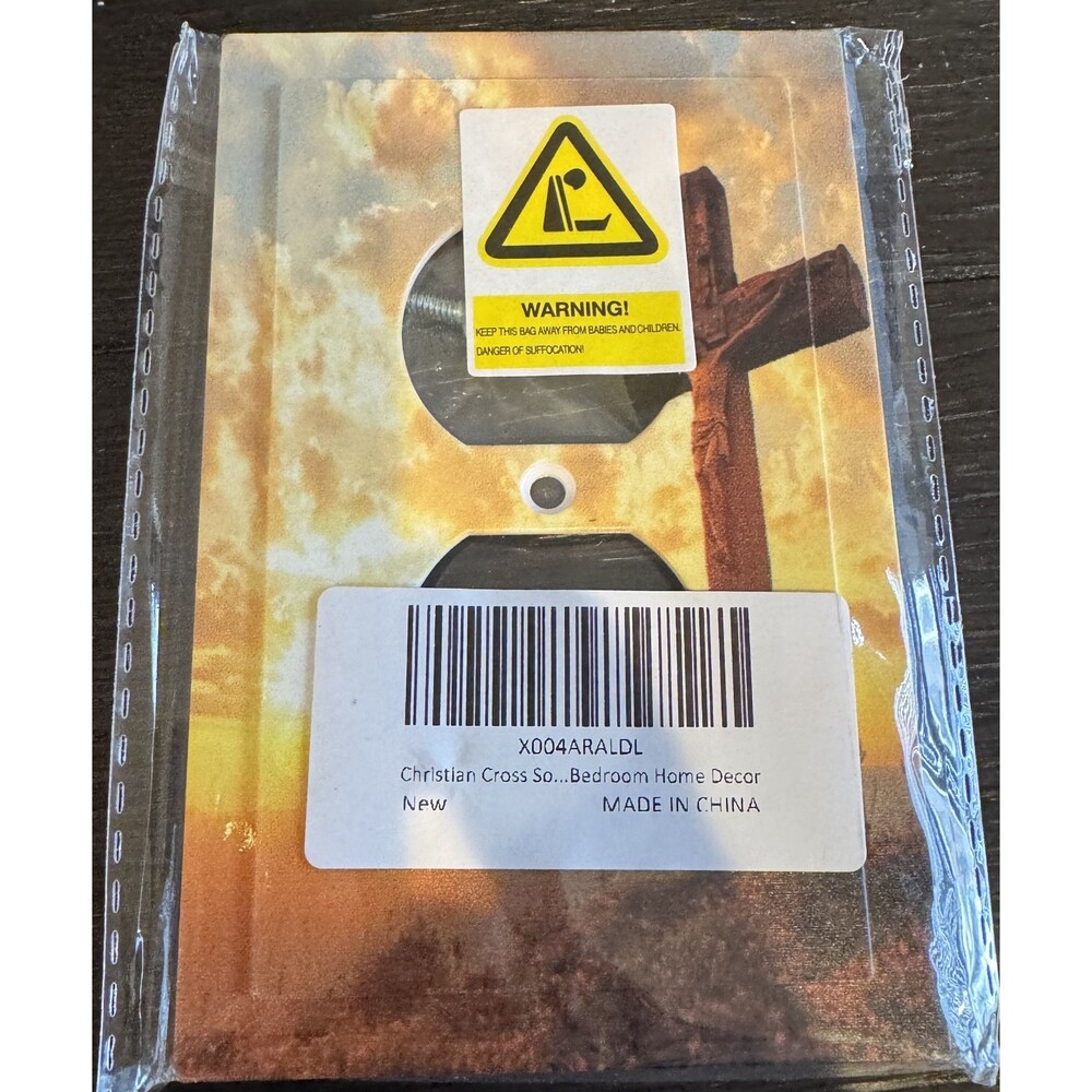 New Plastic Christian Cross Duplex Double Outlet Cover Plate